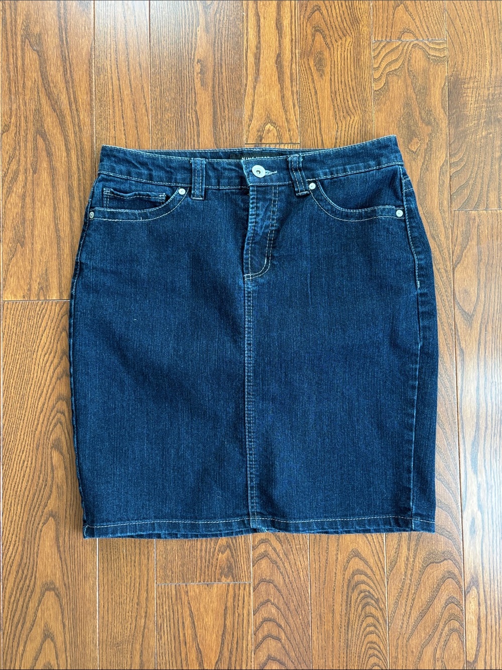 Classic Dark Blue Denim Pencil Skirt
